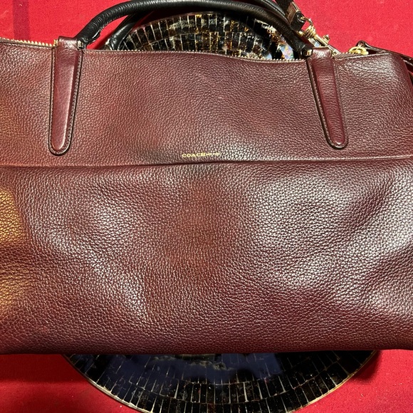 Coach Pebbled Borough Bag in Oxblood